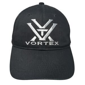 Vortex Snapback Trucker Hat Black One Size Embroidered Mesh Back Solid